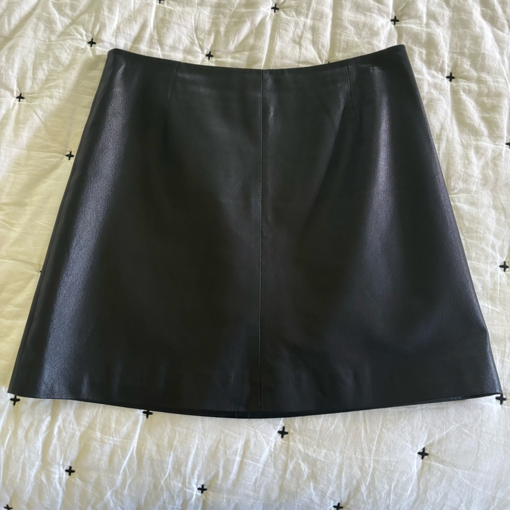 BB Dakota Black Leather Emerick Mini Skirt